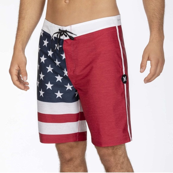 Hurley Phantom Patriot Red White Blue  Boardshorts Swim Trunks Mens Size 32 - Picture 1 of 7